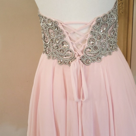 NWT Strapless Corset back pale pink Prom Dress S - Picture 7 of 15